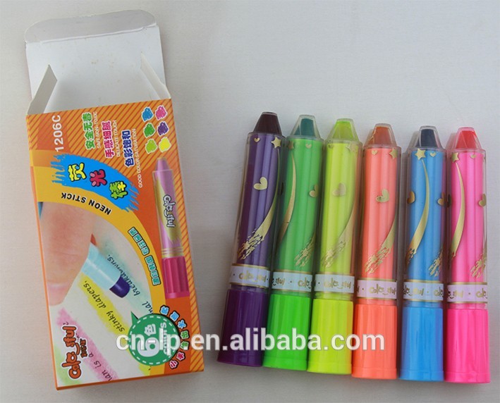 new colorful 6 colour Recyclable colorful gel crayon, promotional easily clean up non toxic silky crayon gift