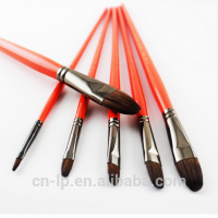 Hot Sale wooden long handle bristle hair artist paint brush set oil painting brushes